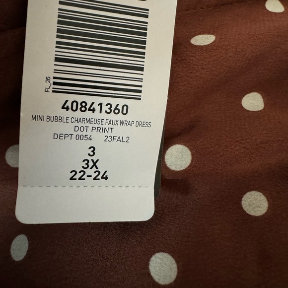 Torrid plus size Mini Bubble Dot Charmeuse Faux Wrap Dress - Picture 8 of 11